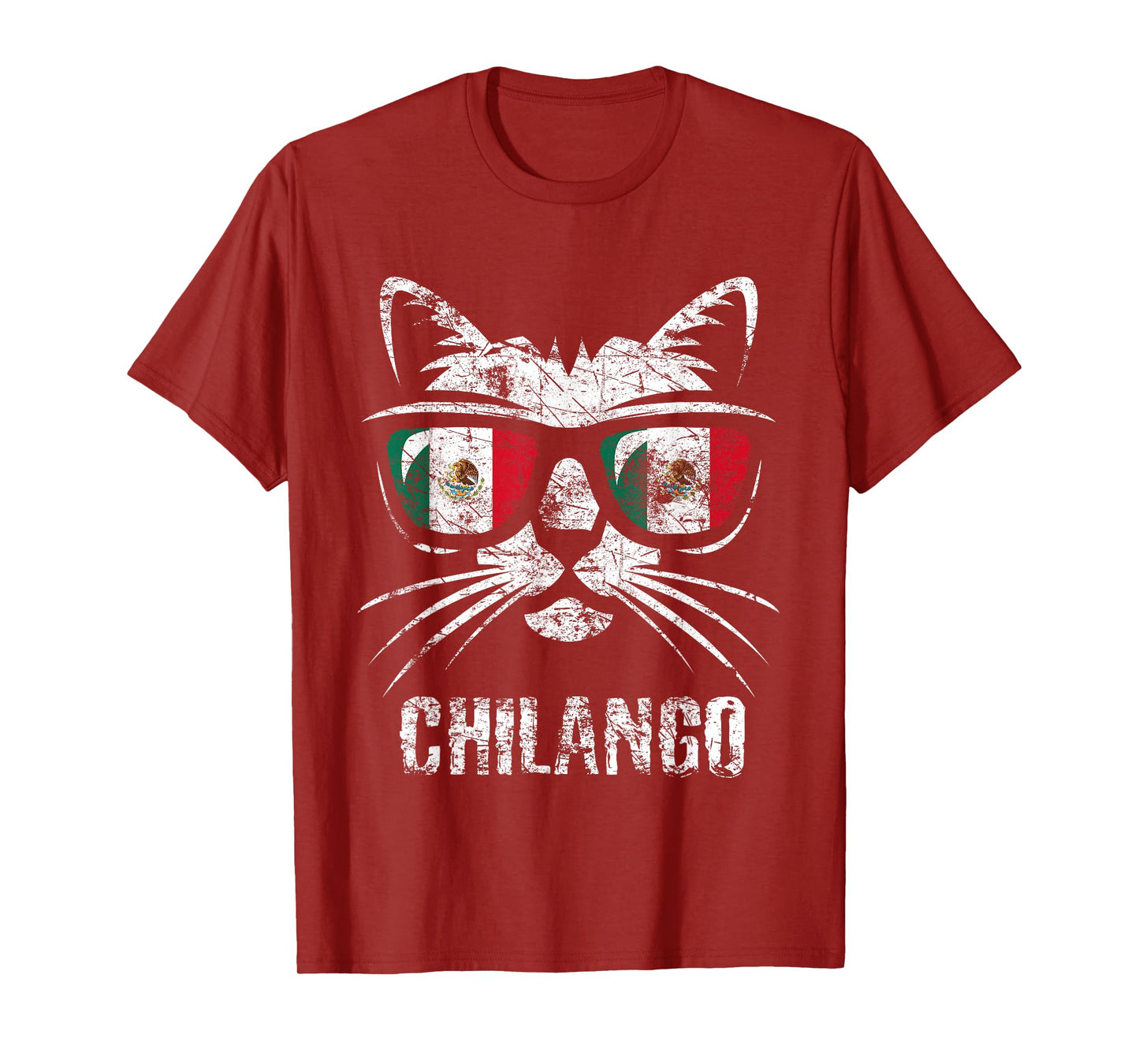Mexico Flag Funny Cat Vintage Mexican Saying Chilango T-Shirt for Men Women Girls Kids