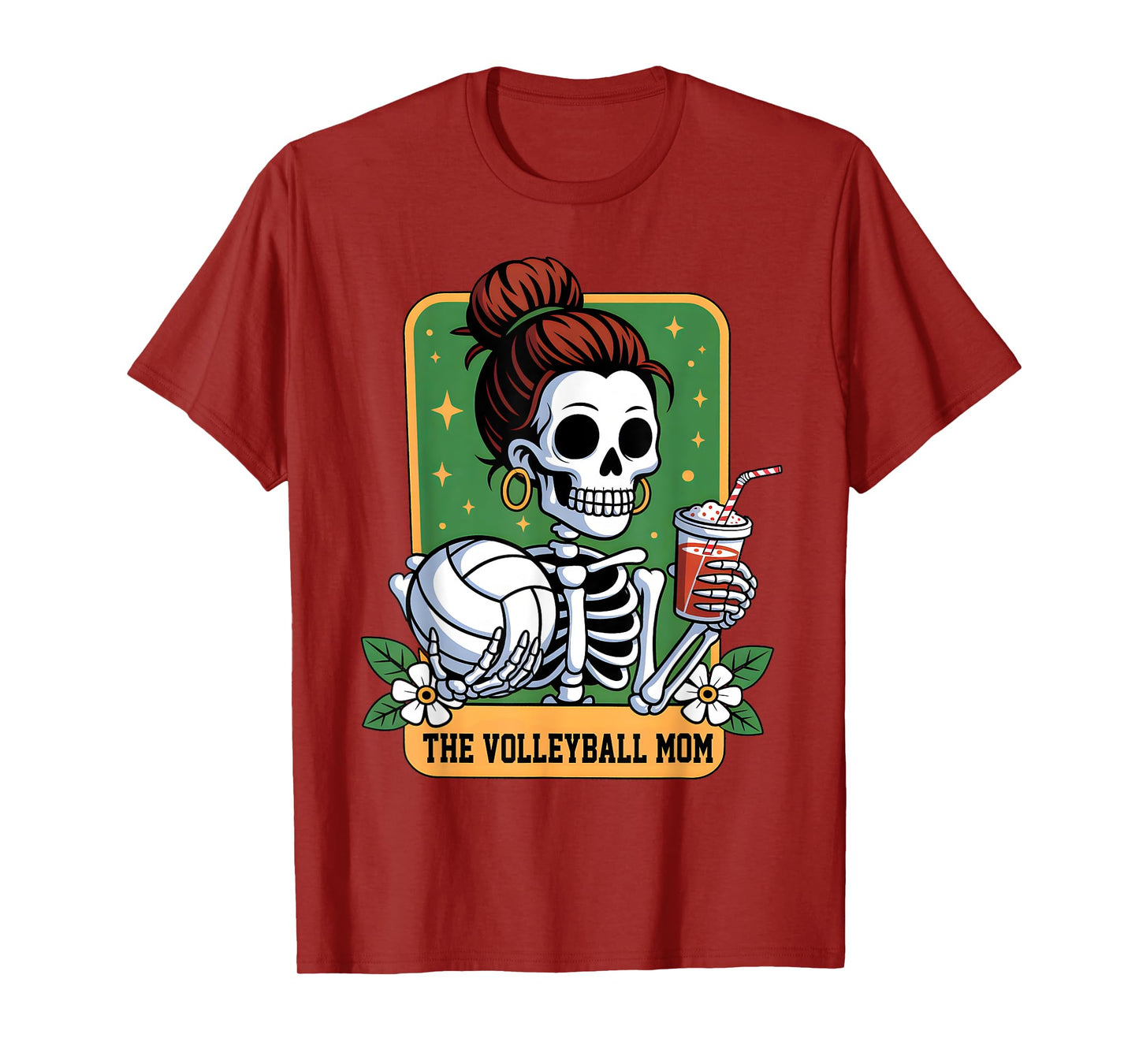 The Volleyball Mom Tarot Card Skeleton Game Day Proud Moms T-Shirt