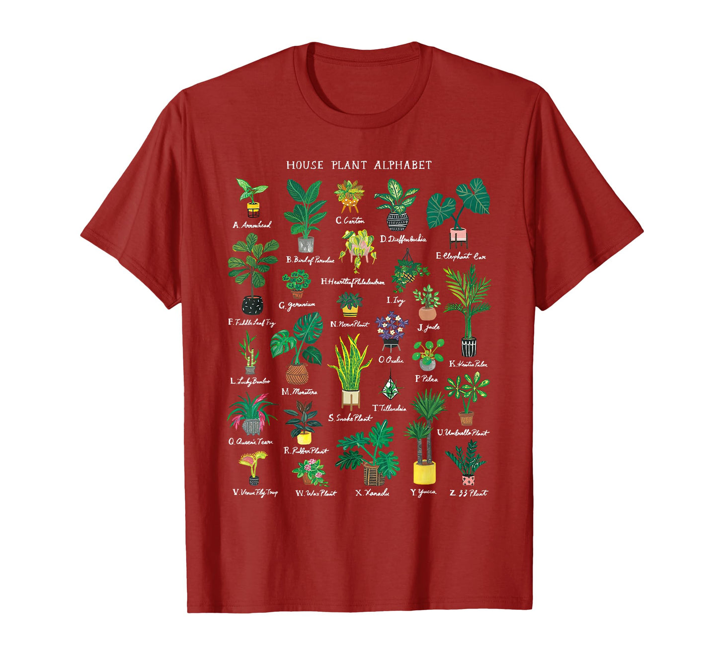 Plant Alphabet Gardener Gardening Plant Lover Women Men T-Shirt