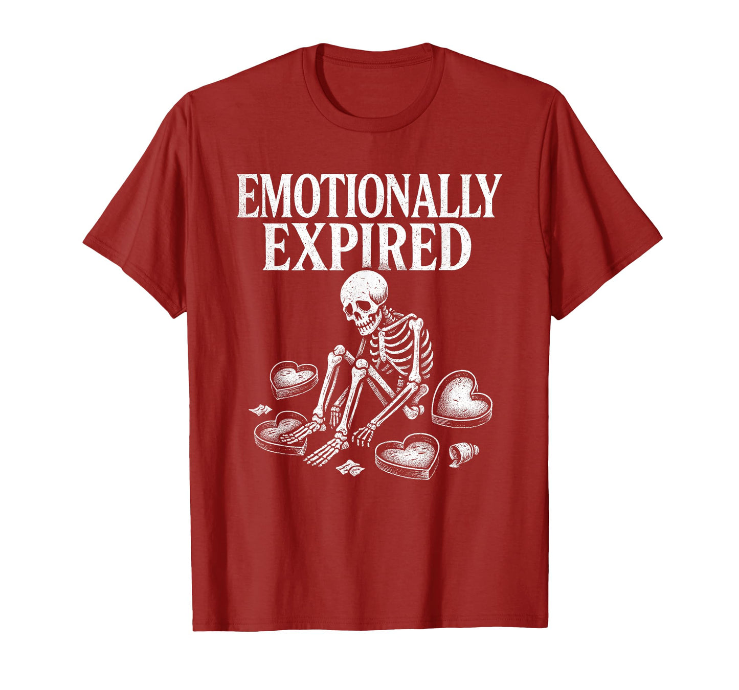 Emotionally Expired Gothic Aesthetic Artwork Skeleton Humor T-Shirt