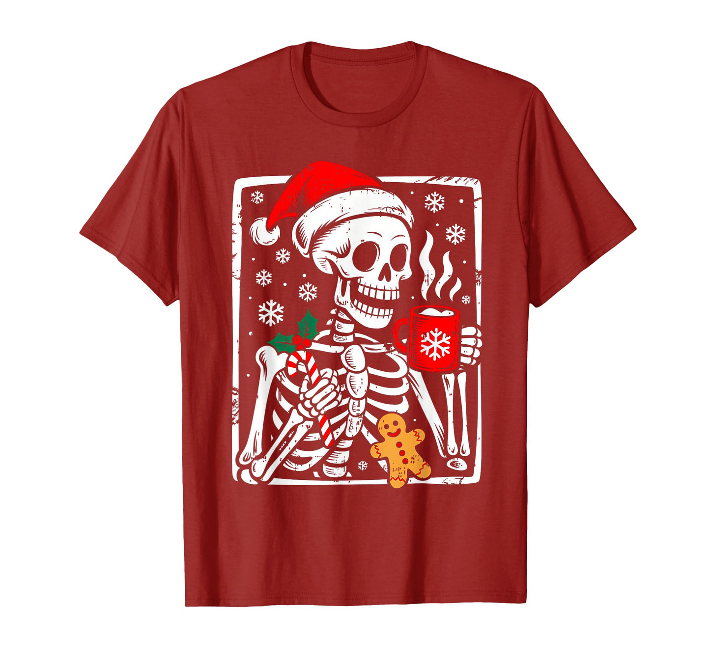 Funny Christmas Skeleton Hot Chocolate Xmas Men Women Kids T-Shirt