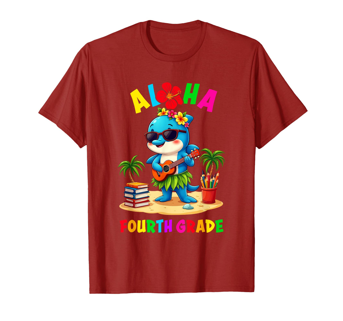 Aloha Fourth Grade Funny Aloha Kids Back To School T-Shirt