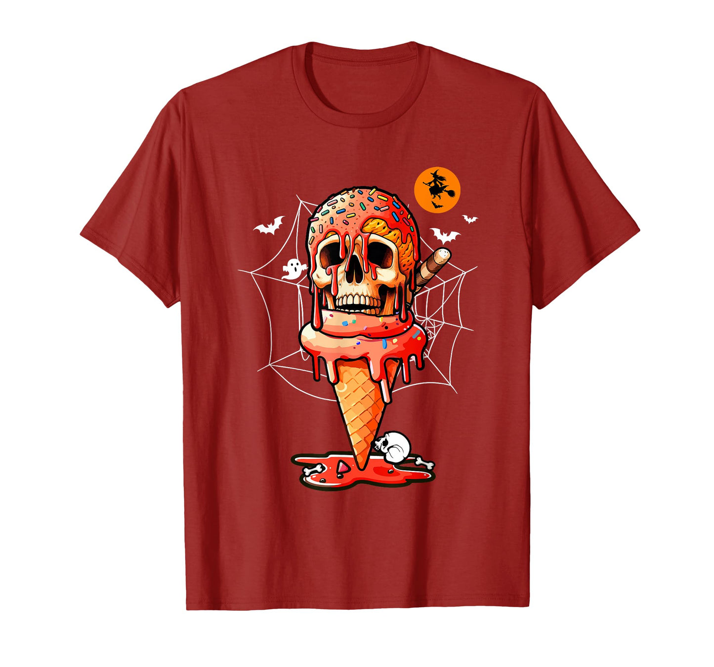 Halloween Horror Skull Ice Cream Costume Food Lover Kids T-Shirt