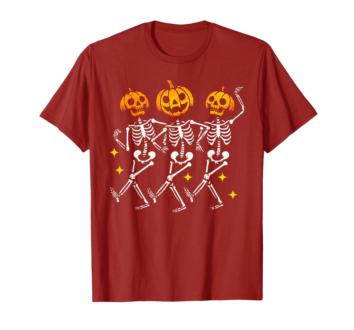 Skeleton Dancing Halloween Pumpkin Head T-Shirt