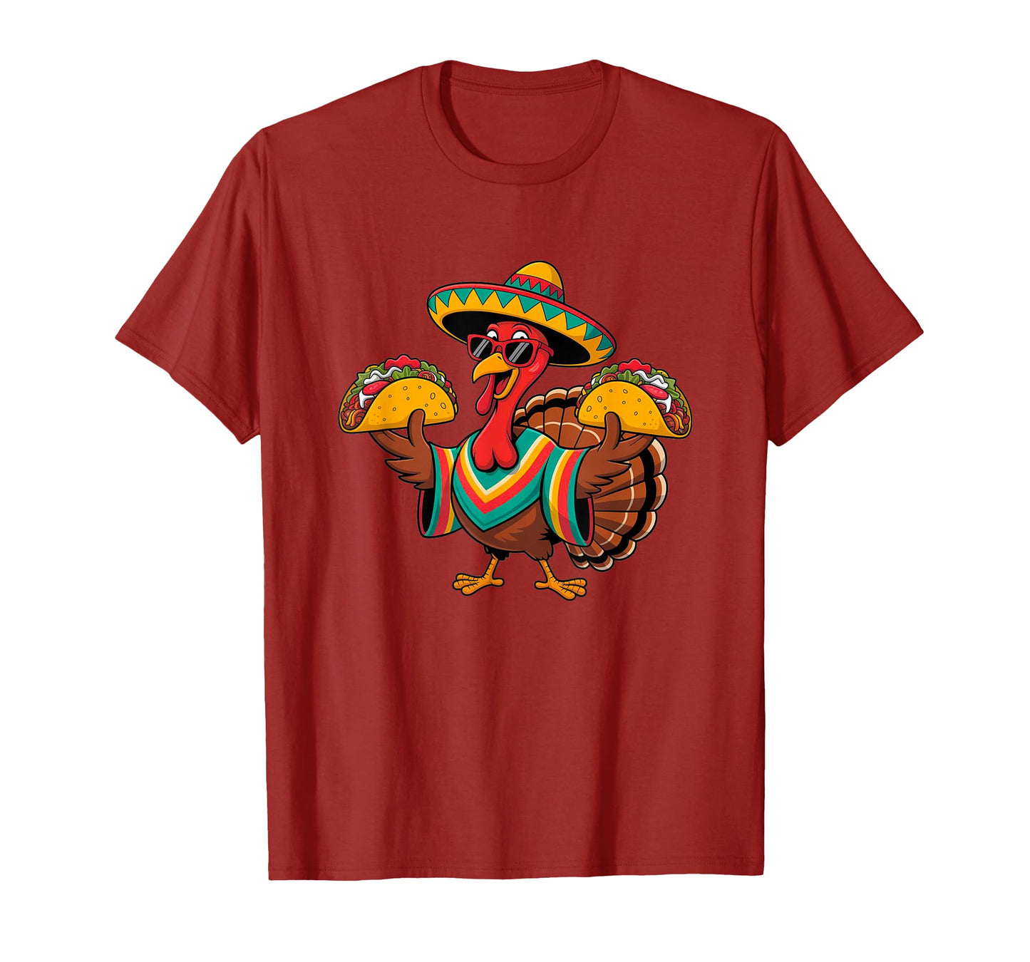 Funny Thanksgiving Turkey Eat Tacos Mexican Fun Fiesta Humor T-Shirt