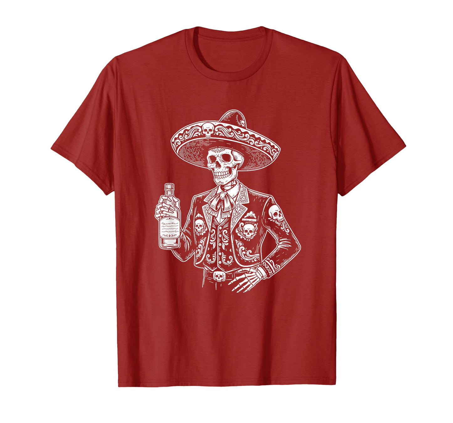 Vintage Skeleton Tequila Mexico Day of The Dead Mexican T-Shirt