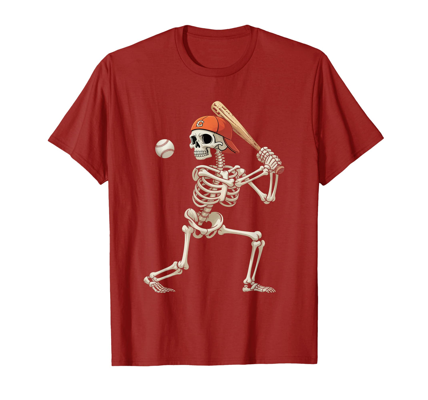 Skeleton Baseball Halloween Costume Funny Men Boys Kids T-Shirt