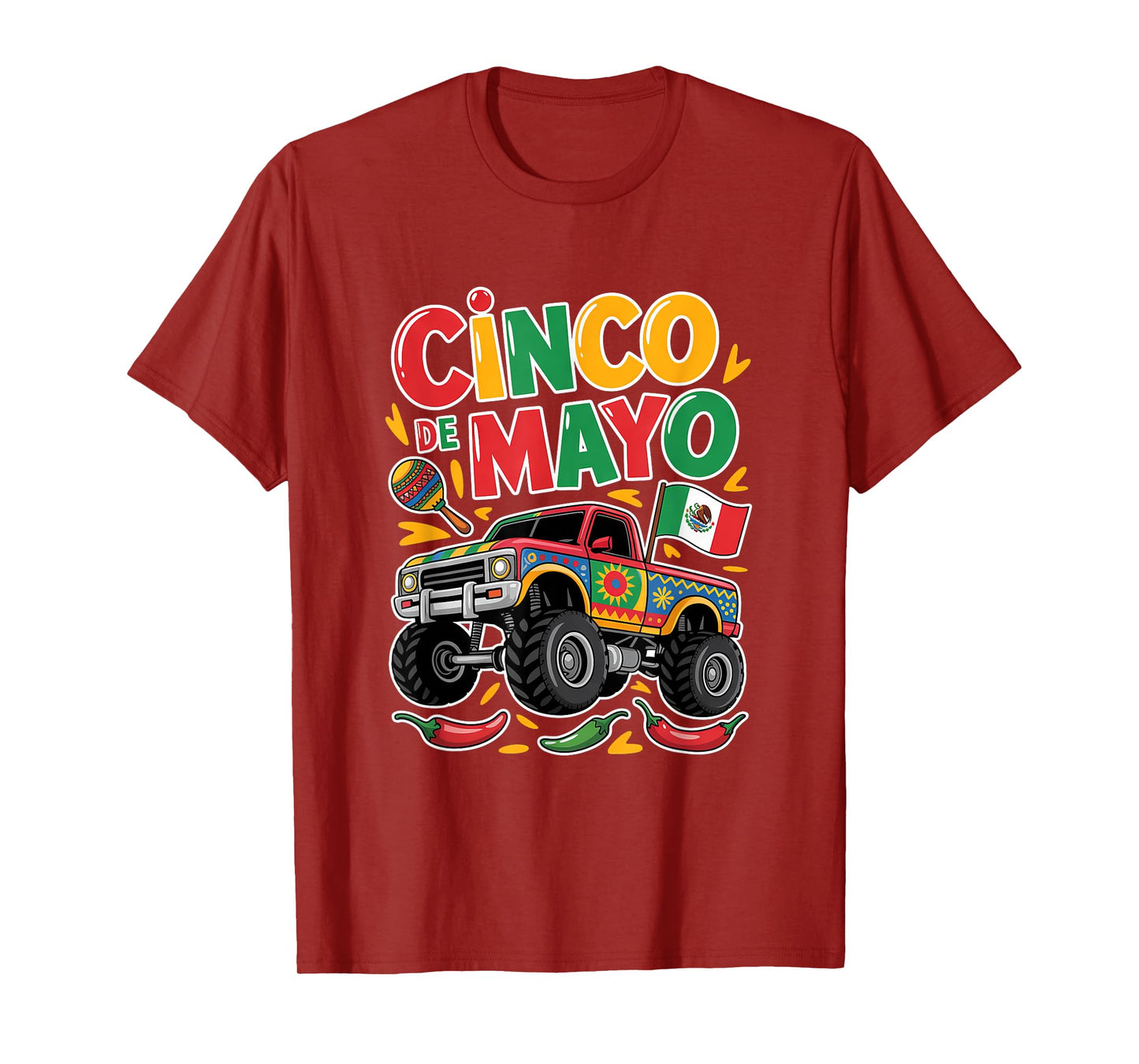 Monster Truck Fiesta Shirt Cinco De Mayo Shirt For Boys T-Shirt