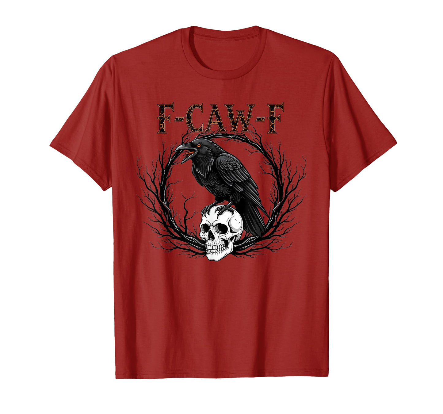 Black Crow F-Caw-F Funny Black Bird Moon Gothic T-Shirt