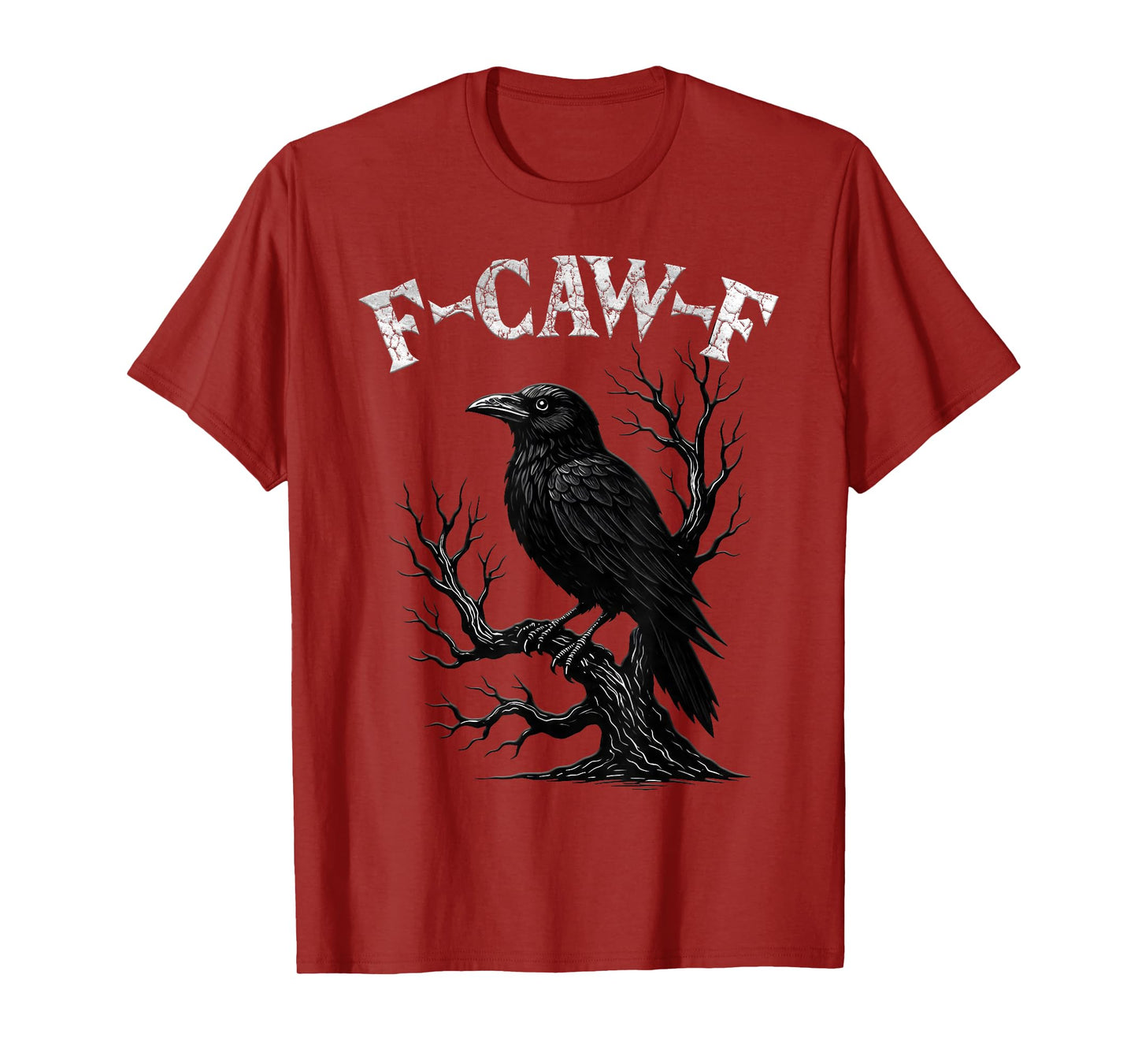 Black Crow, F-Caw-F Funny Black Bird Moon Gothic Adult Humor T-Shirt