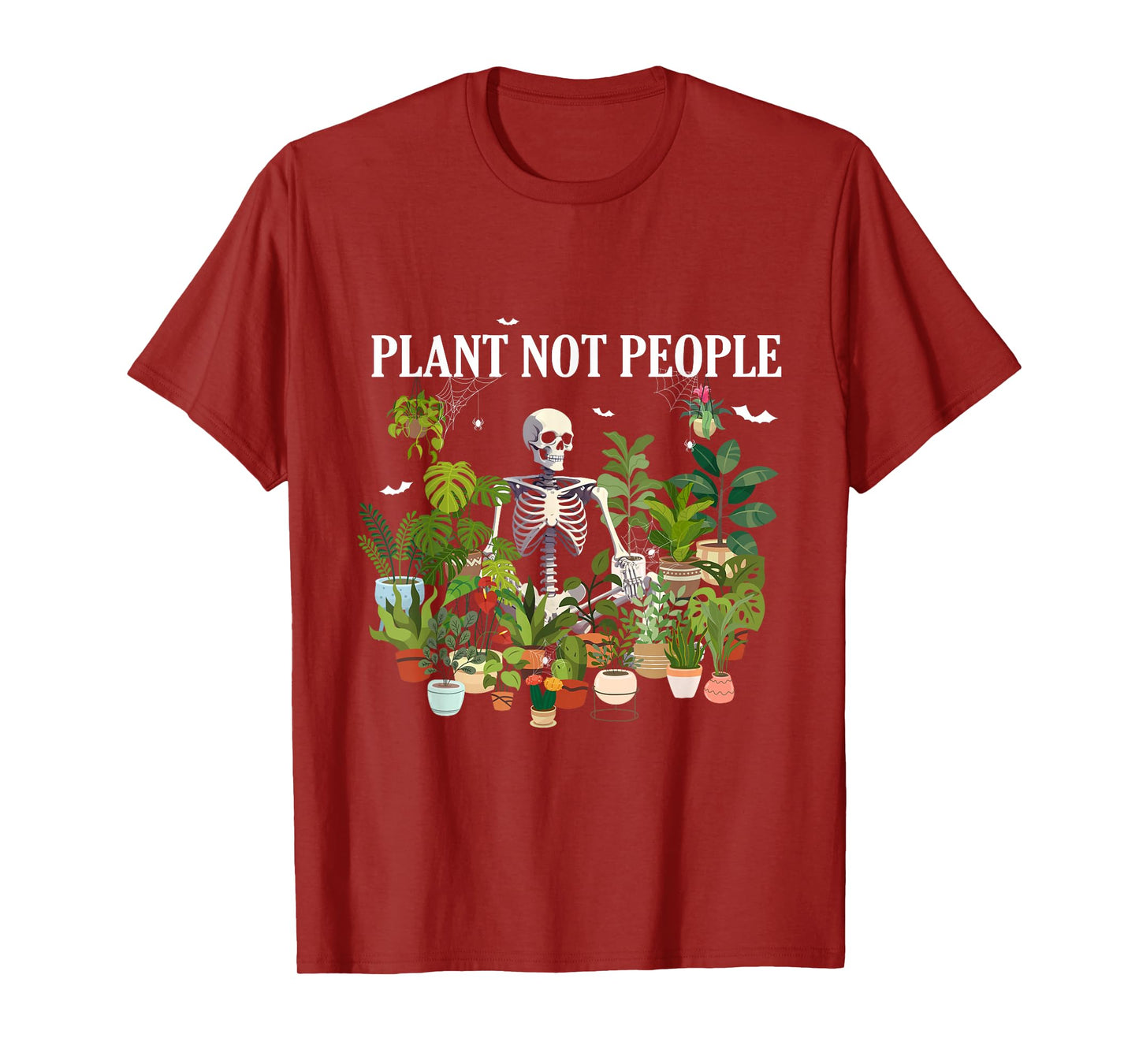 Men Women Plants Not People Skeleton Gardening Halloween T-Shirt