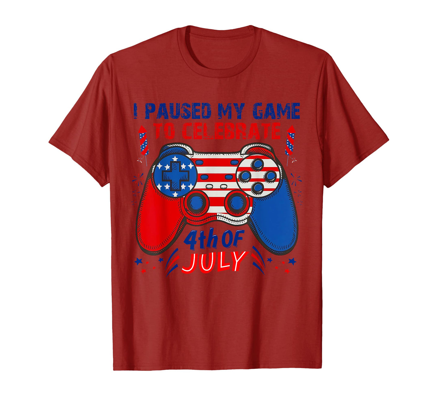 Gamer 4th Of July American Flag Gaming Lover Boys Girls Teen T-Shirt