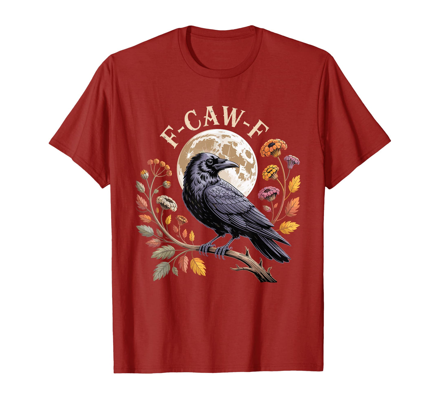 F-Caw-F Raven Moon Gothic Halloween, Black Crow Bird Lover T-Shirt