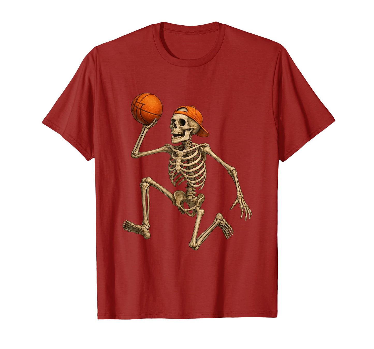 Skeleton Playing Basketball Halloween Costume T-Shirt