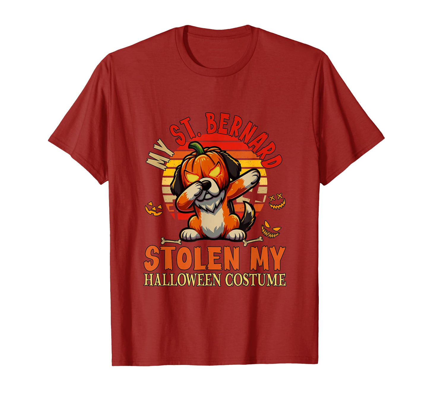 St. Bernard Stolen My Halloween Costume Dog Carved Pumpkin T-Shirt
