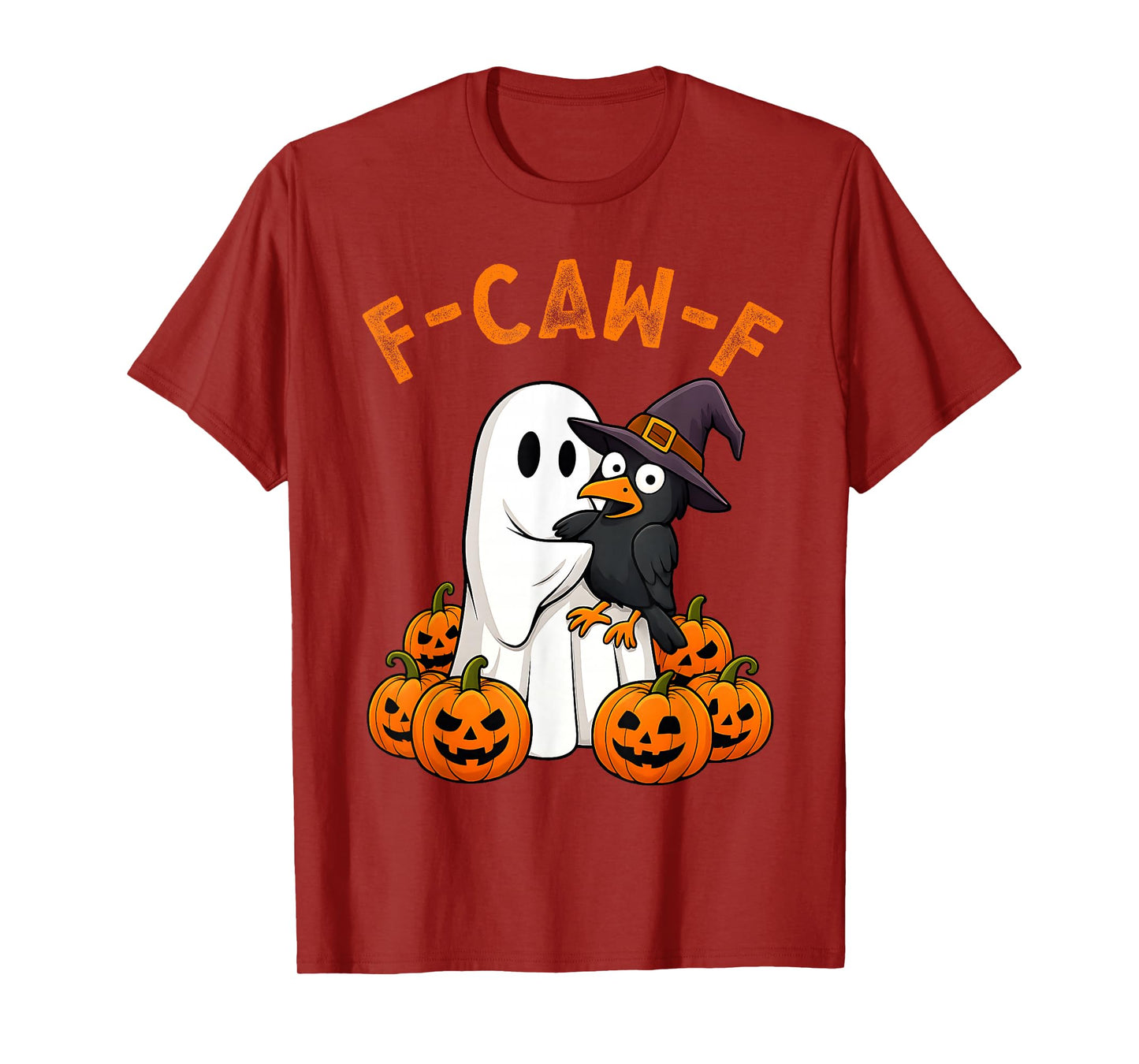 Funny Ghost Black Crow Pumpkin Halloween Men Women F-CAW-F T-Shirt