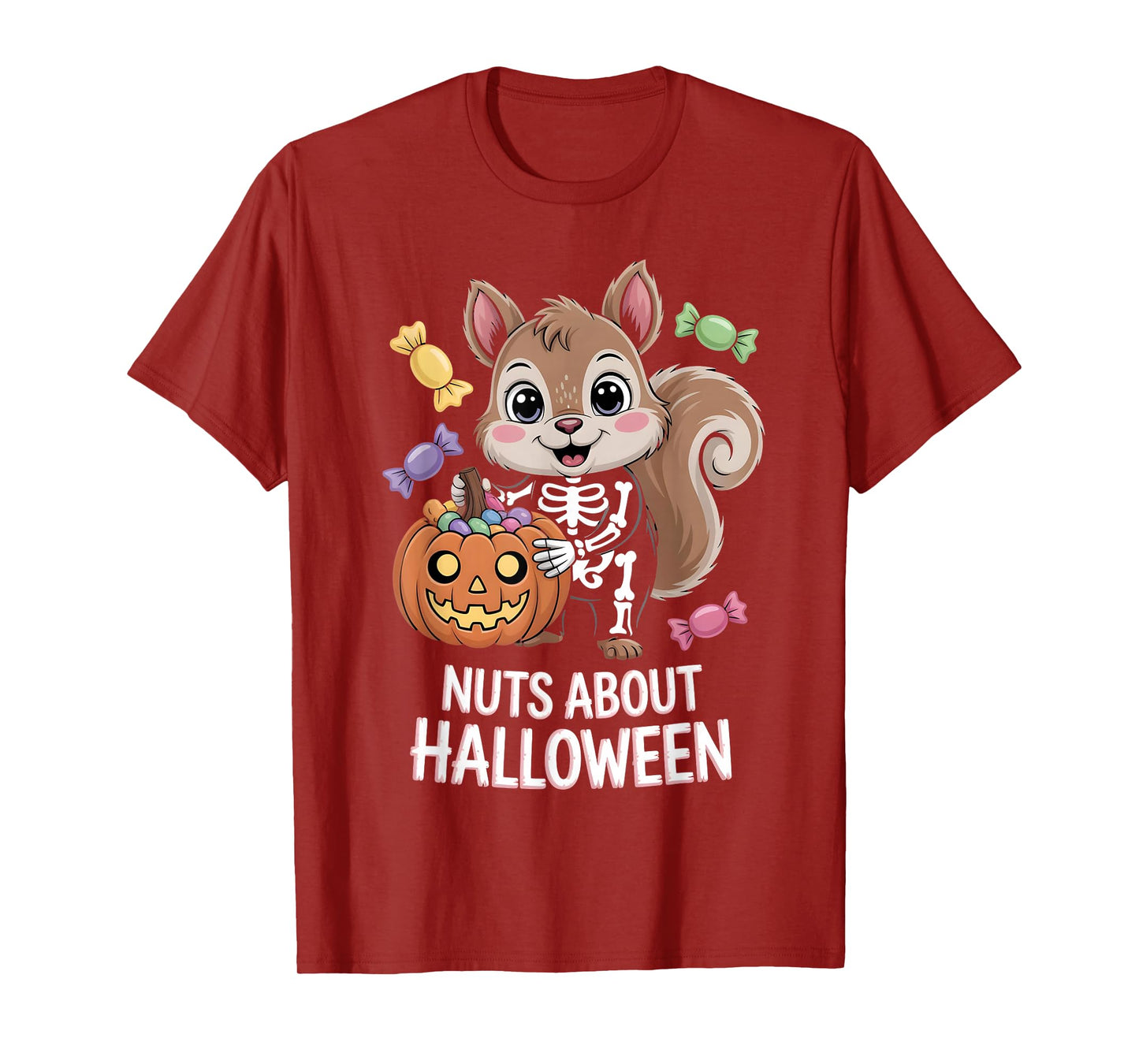 Nuts About Halloween – Cute Skeleton Squirrel T-Shirt