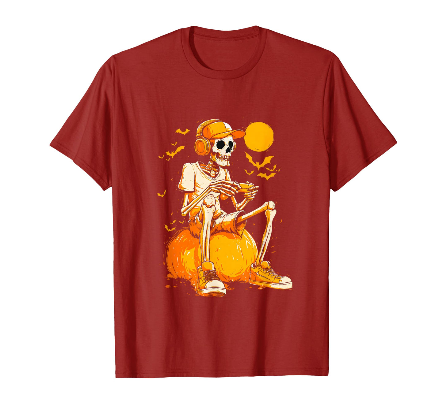 Funny Halloween Skeleton Gamer Video Gaming Boys Men Kids T-Shirt