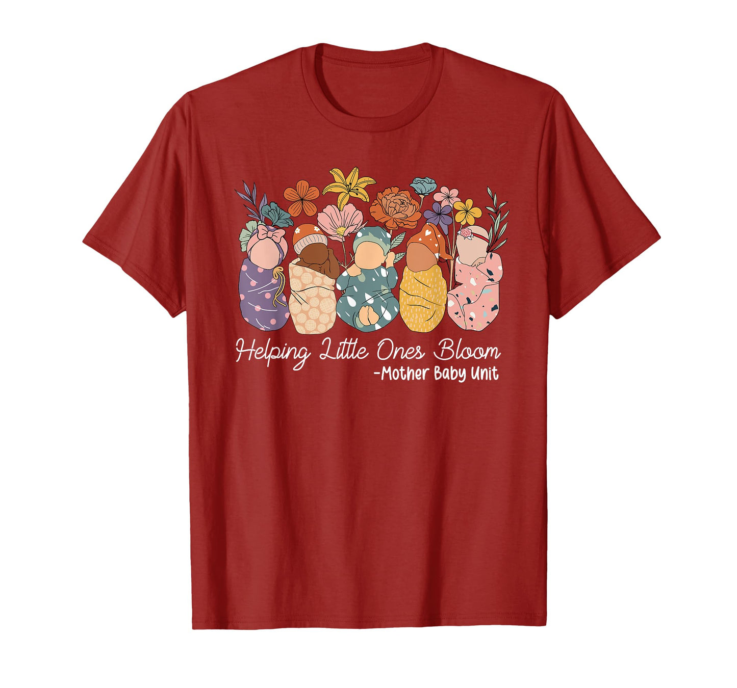 Retro Groovy Helping Little Ones Bloom Mother Baby Unit T-Shirt