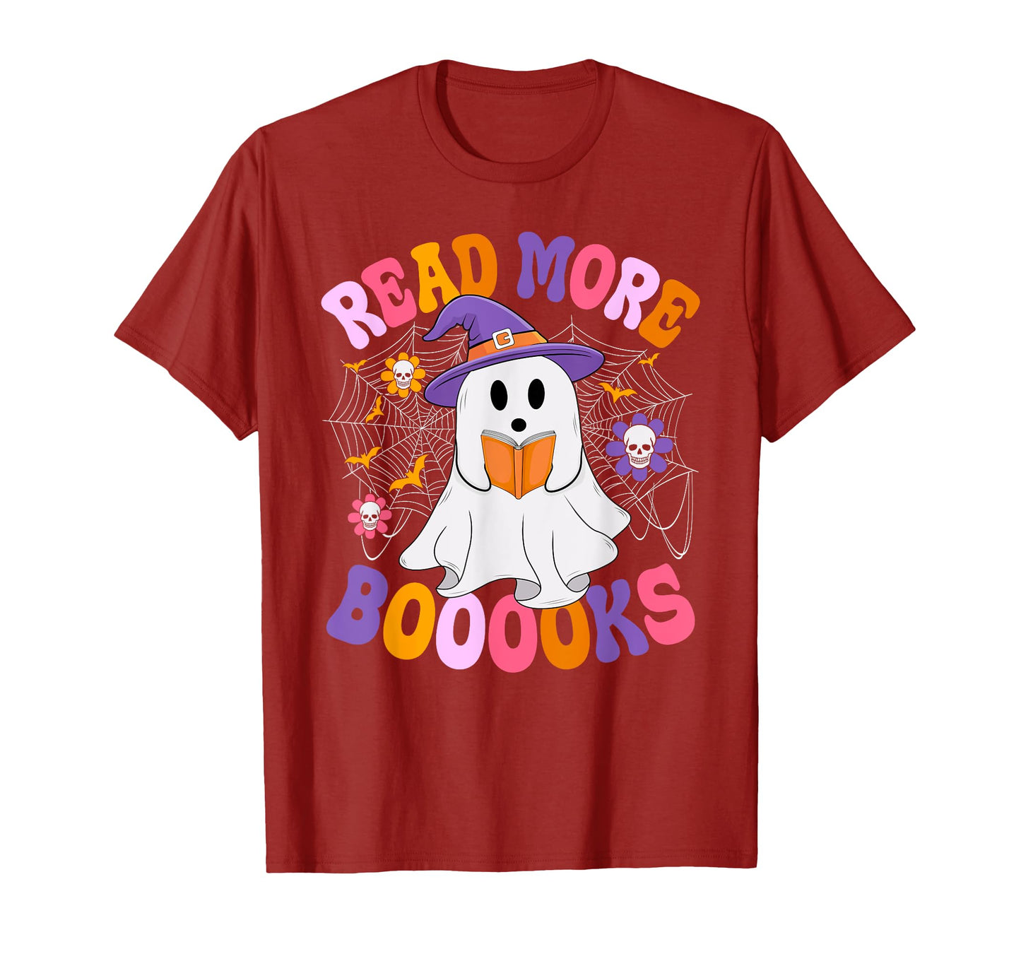 Read More Books Teacher Kids Book Lover Ghost Halloween T-Shirt