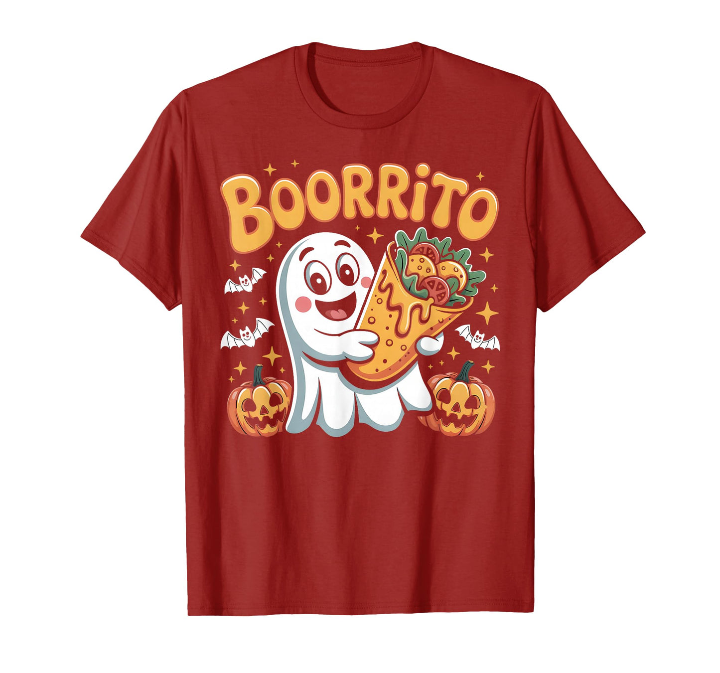Boo Spooky Ghost Burrito Halloween Costume Funny Boorrito T-Shirt