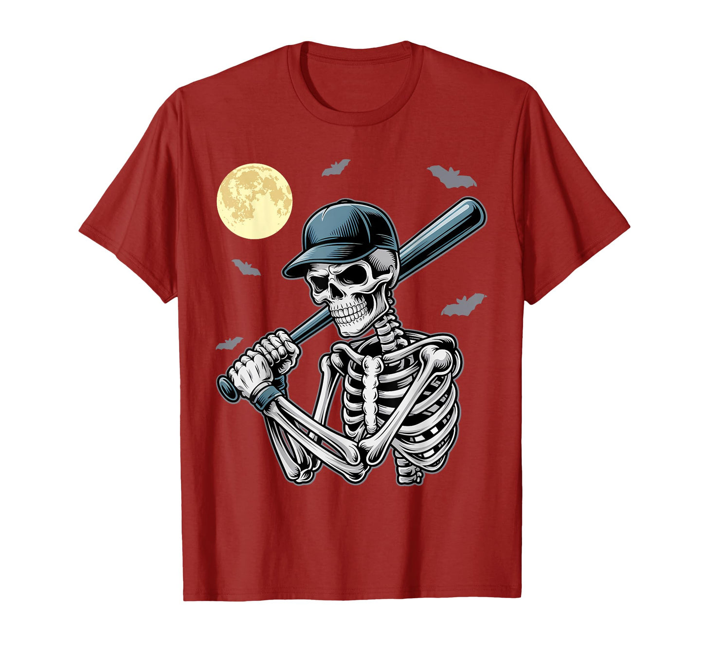 Skeleton Halloween Baseball Player Spooky T-Shirt