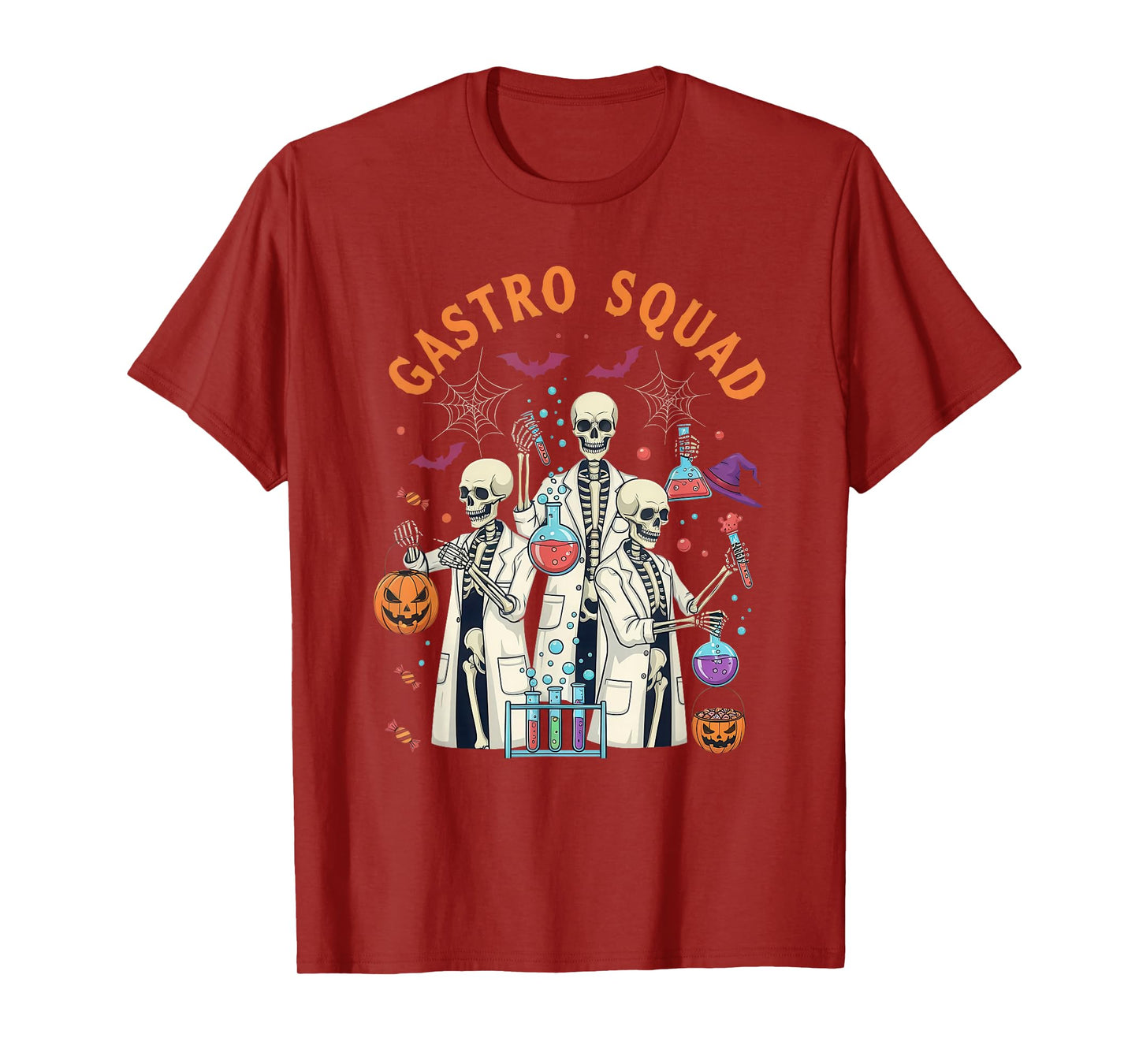 Gastro Squad Skeleton Halloween Science Lab Costume T-Shirt