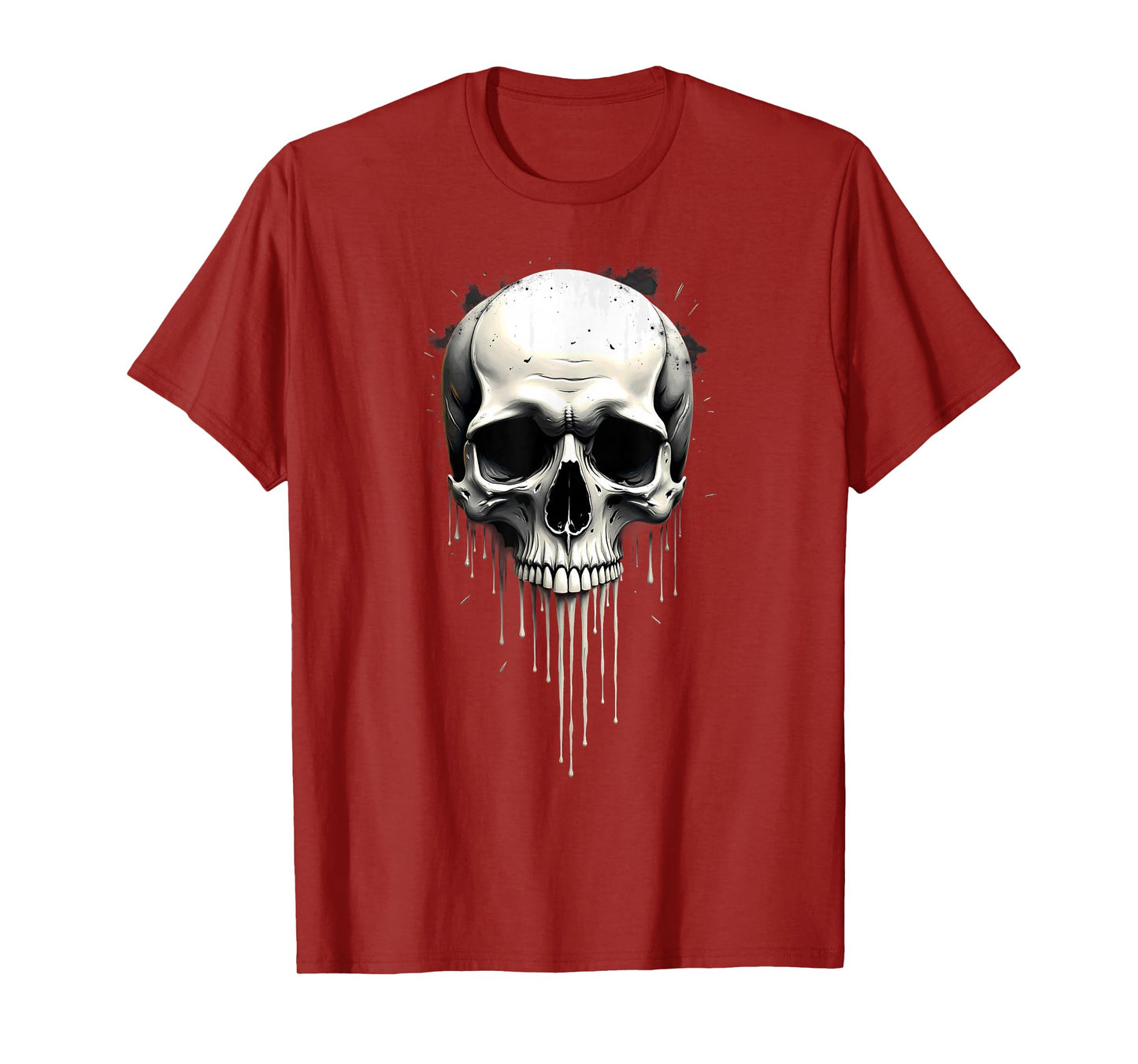 Melting Scary Skull Drip Skeleton Halloween T-Shirt