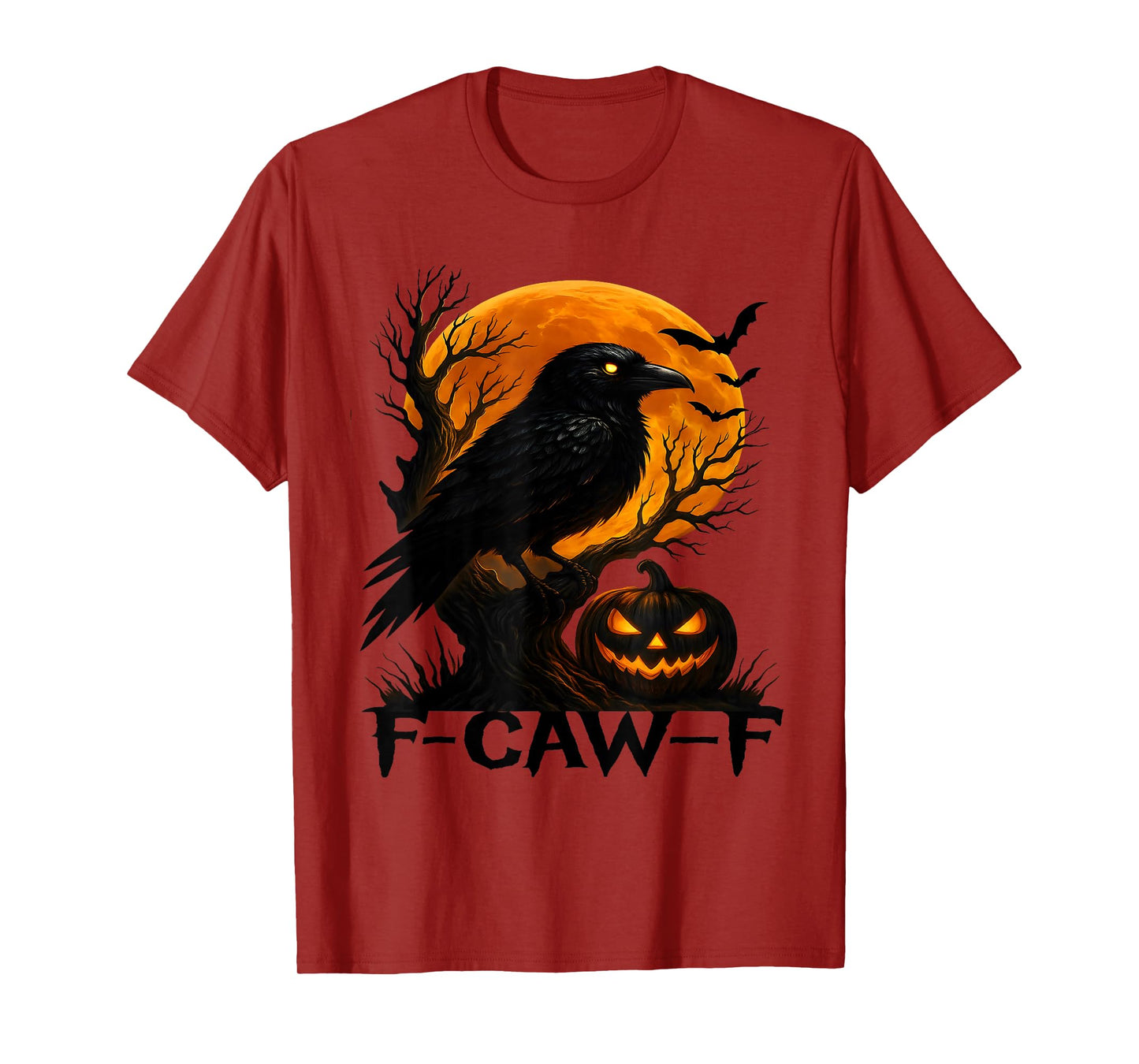 Black Crow, F-Caw-F Funny Black Bird Moon Gothic Adult Humor T-Shirt