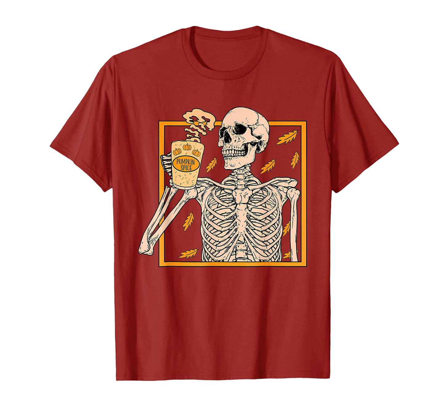 Vintage Halloween Skeleton Pumpkin Spice Fall Thanksgiving T-Shirt
