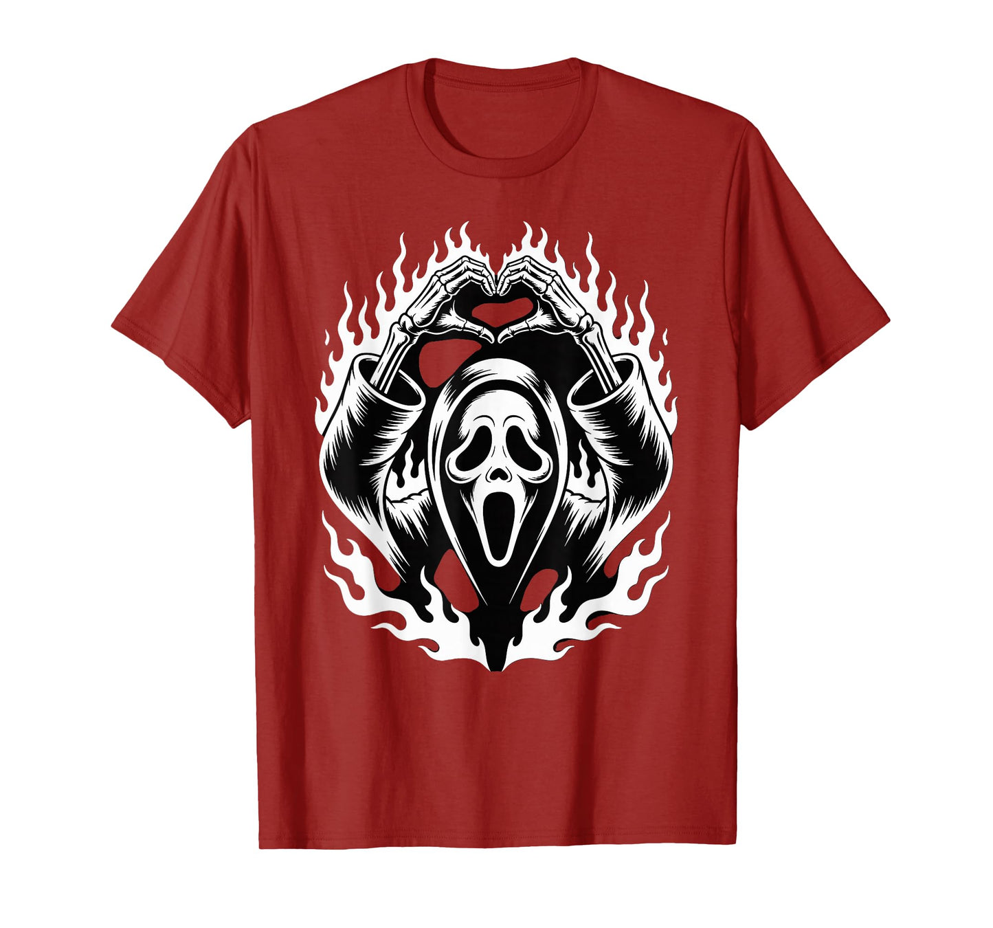 Halloween Scary Face Horror Creepy Ghost Heart Hands Spooky T-Shirt