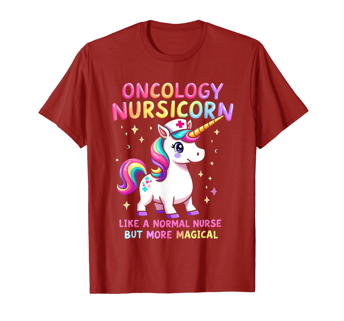 Funny Nurses Departments RN Apparel Unisex Black Short Sleeve Nursicorn T-Shirt - Small - Oncology Nurse T-Shirts