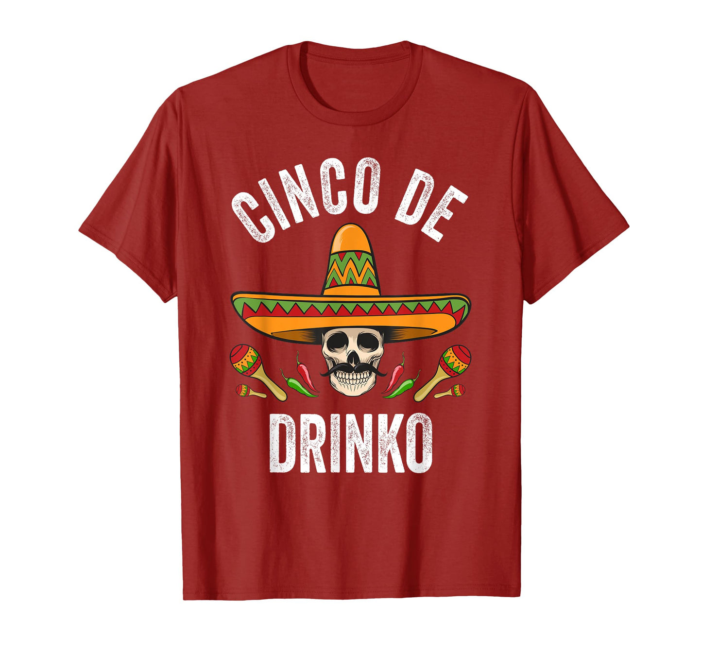 Cinco De Drinko Shirt Funny Mexican Skull Cinco De Mayo T-Shirt