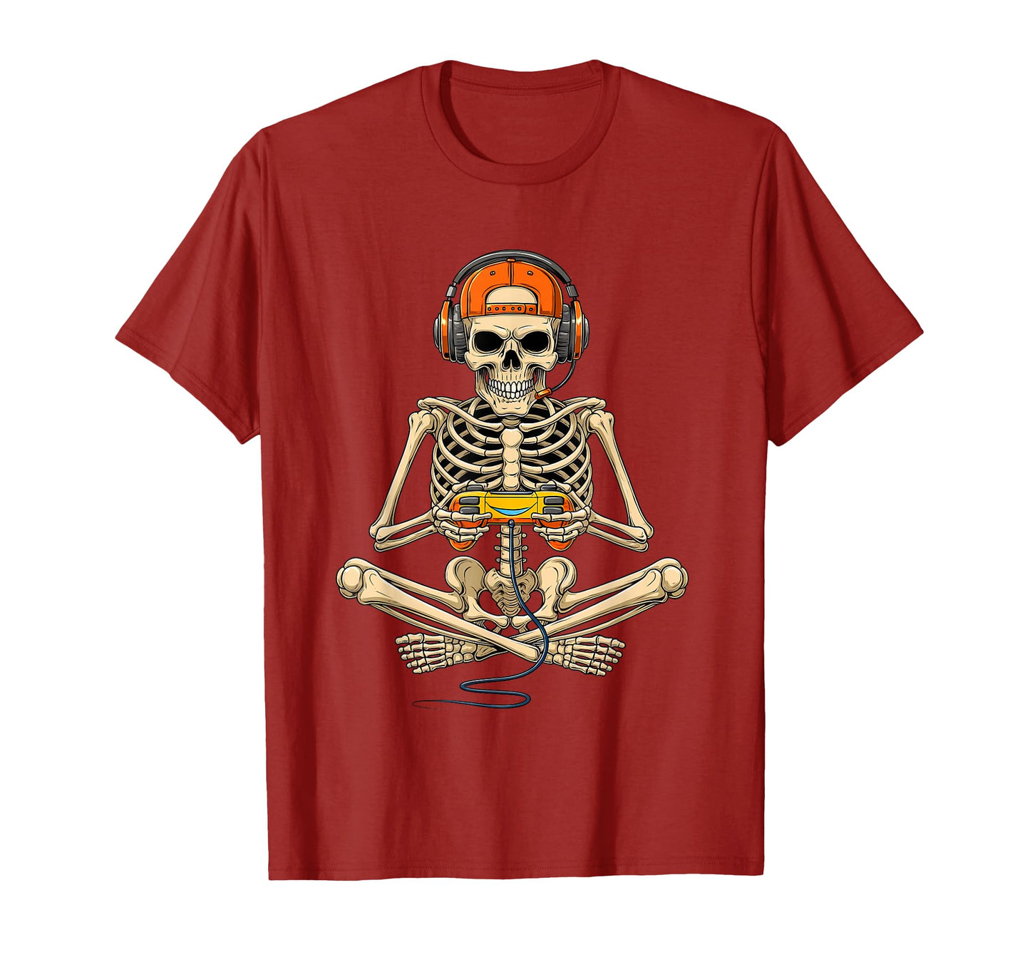 Halloween Skeleton Gamer Video Gaming Lovers Boys Men Funny T-Shirt