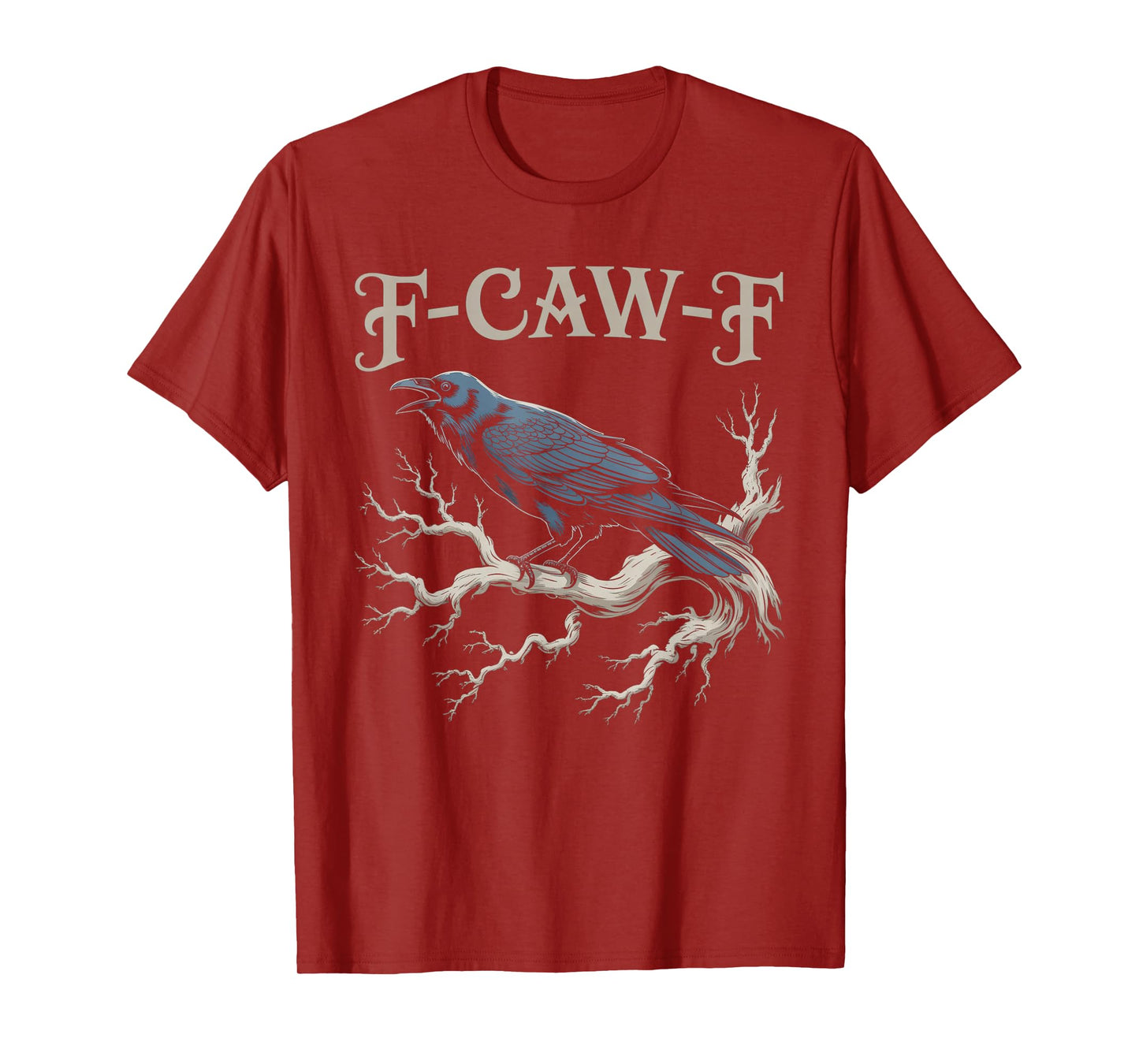 Black Crow, F-Caw-F Funny Black Bird Moon Gothic Adult Humor T-Shirt