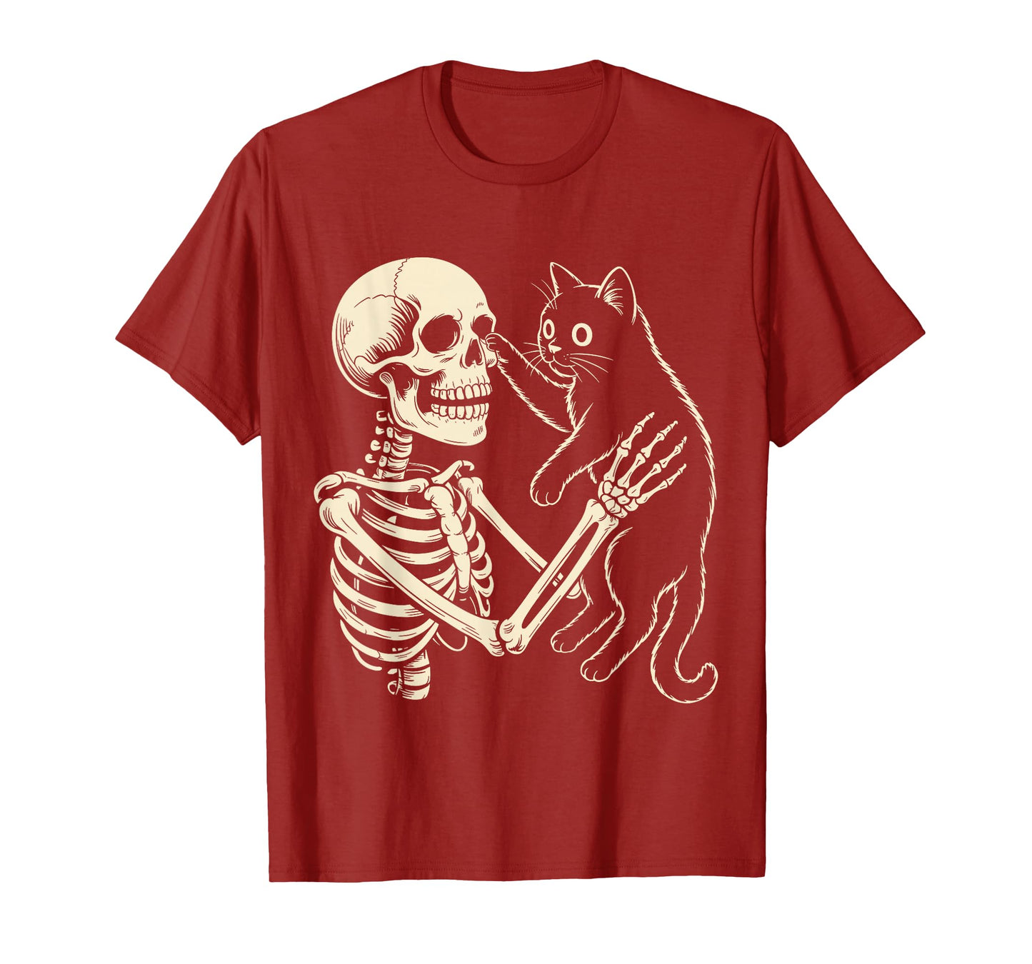 Black Cat Skeleton Halloween Pet Owner Goth T-Shirt