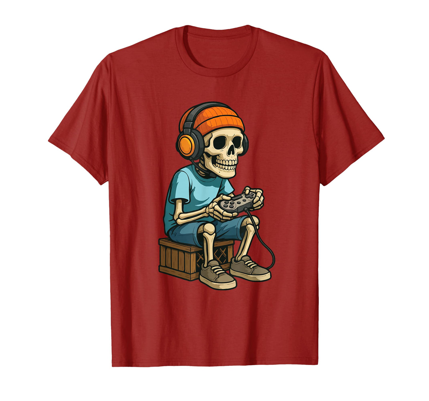 Halloween Skeleton Gamer Video Gaming for Boys Men Kids T-Shirt