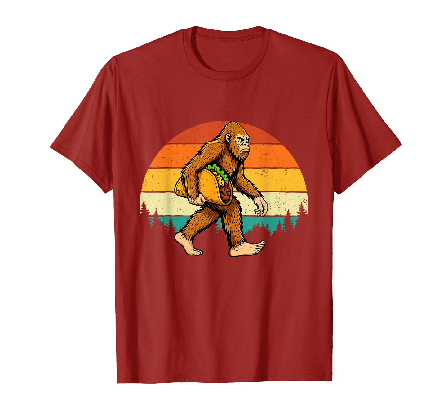 Bigfoot Carrying Taco - Taco Lover Mexican Cinco de Mayo T-Shirt