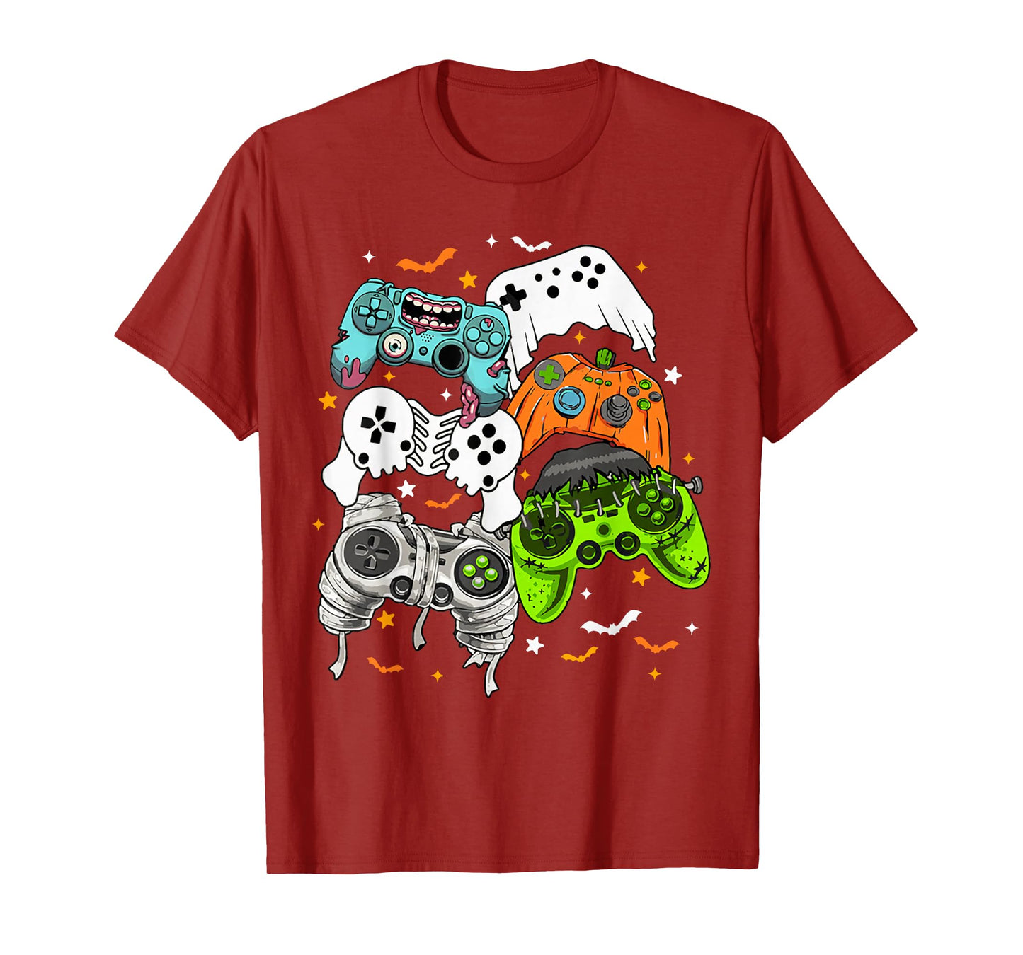 Halloween Skeleton Zombie Gaming Controllers Mummy Boys Kids T-Shirt