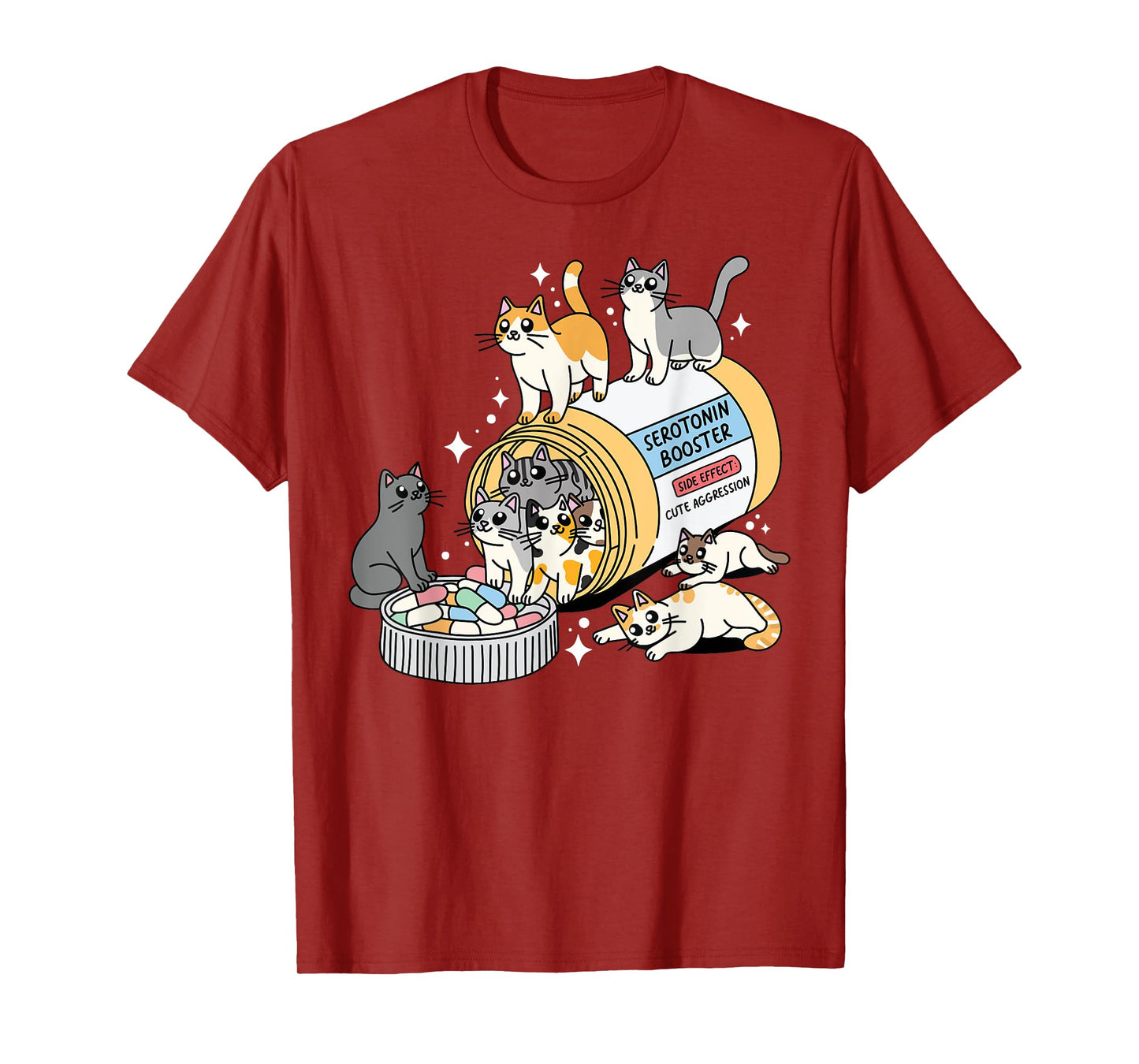 Serotonin Booster Funny Cats Mental Health Awareness Support T-Shirt