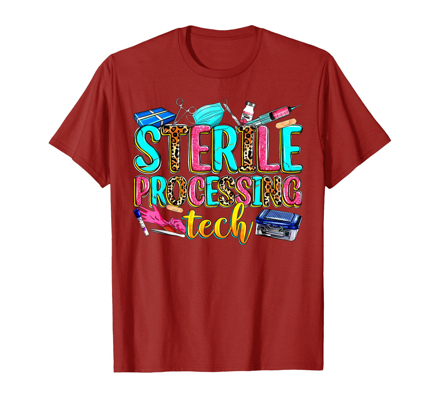 Leopard Sterile Processing Tech SPD Tech Week Nurse Life T-Shirt