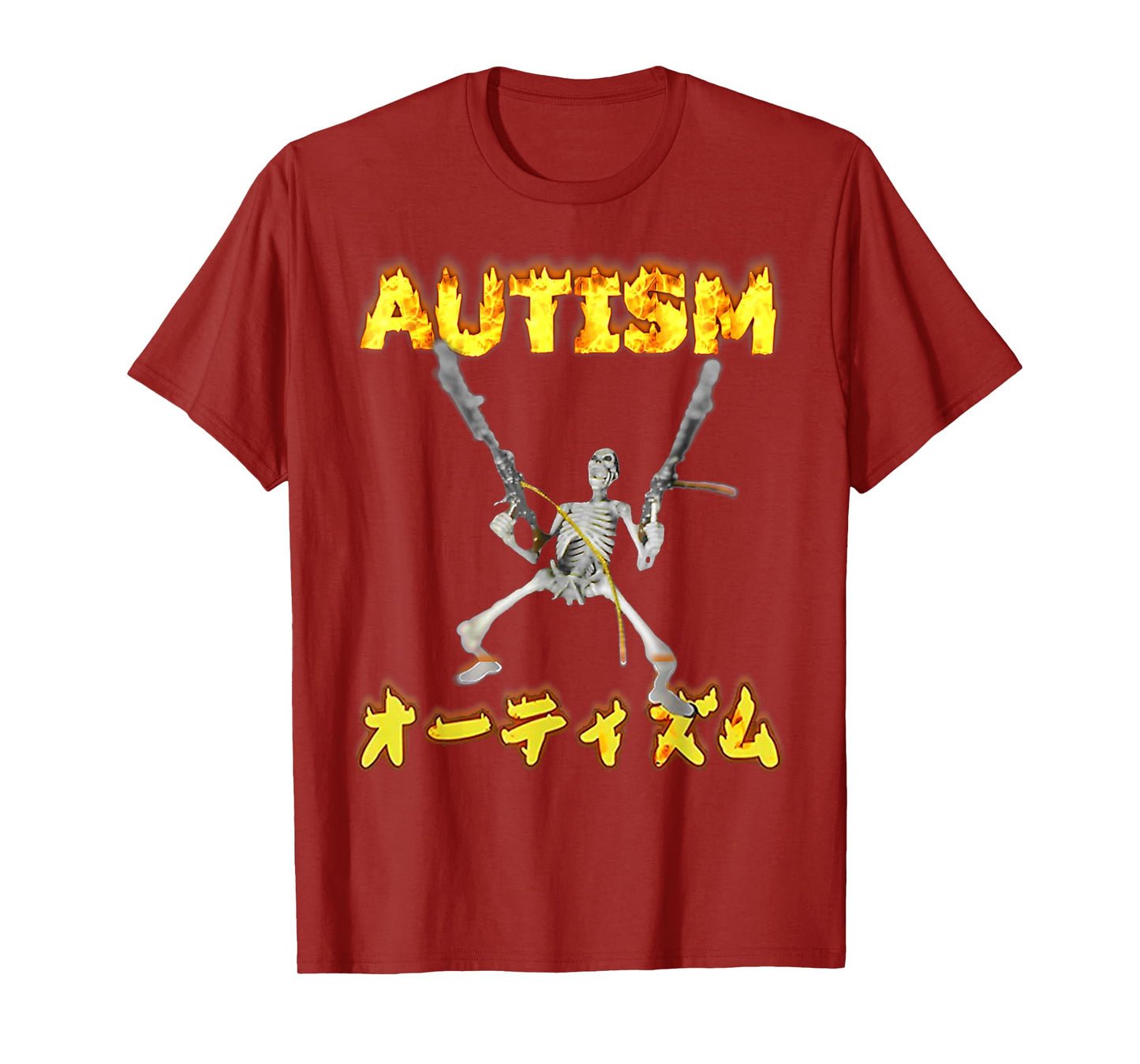 Autism Skeleton Japanese Funny Oddly Specific Dank Meme T-Shirt