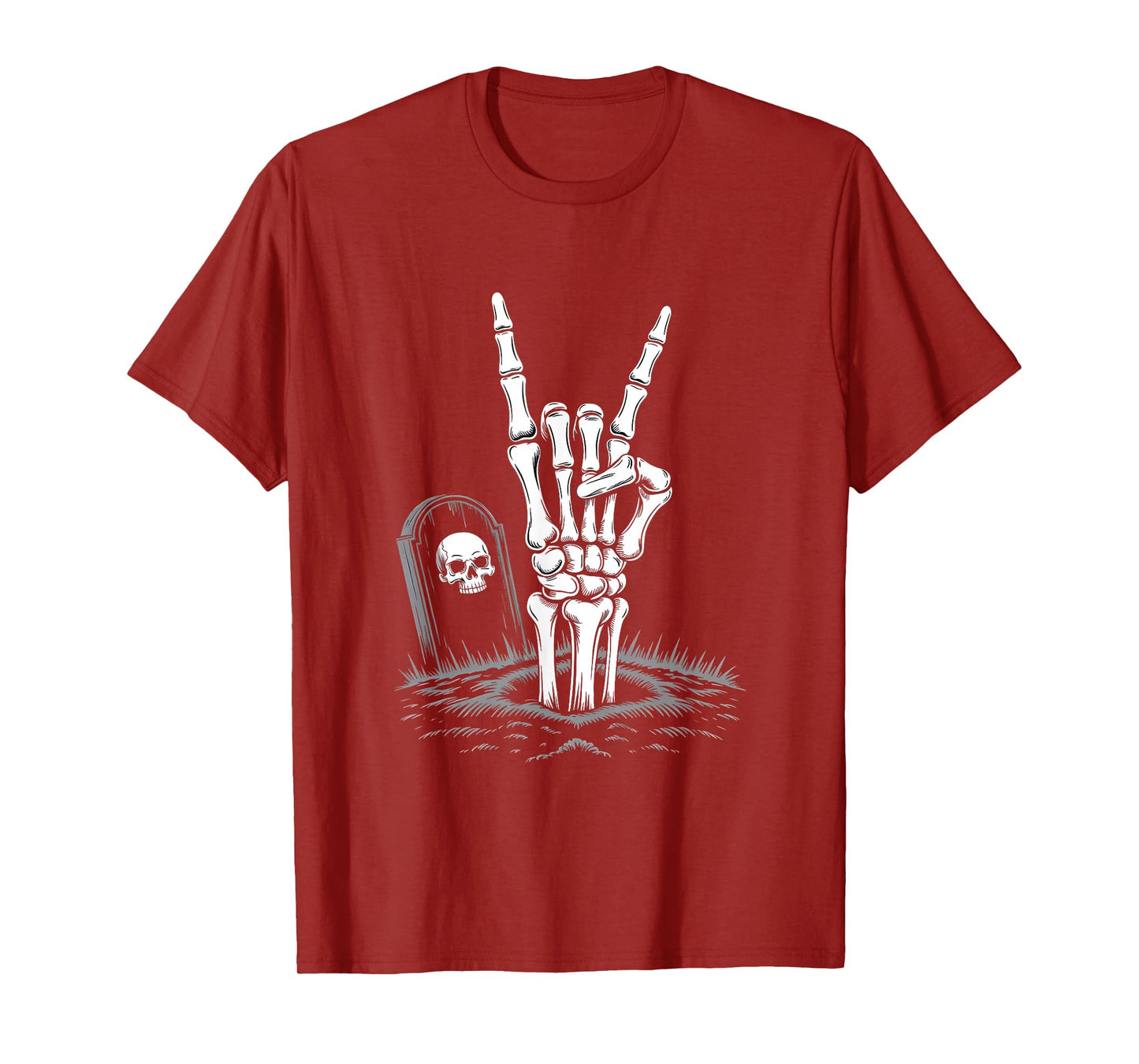 Funny Skeleton Rock and Roll Halloween Men Teens Boys T-Shirt