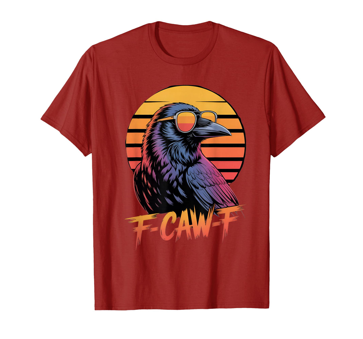 F-Caw-f Crow Black Bird Vintage Gothic Adult Humor T-Shirt