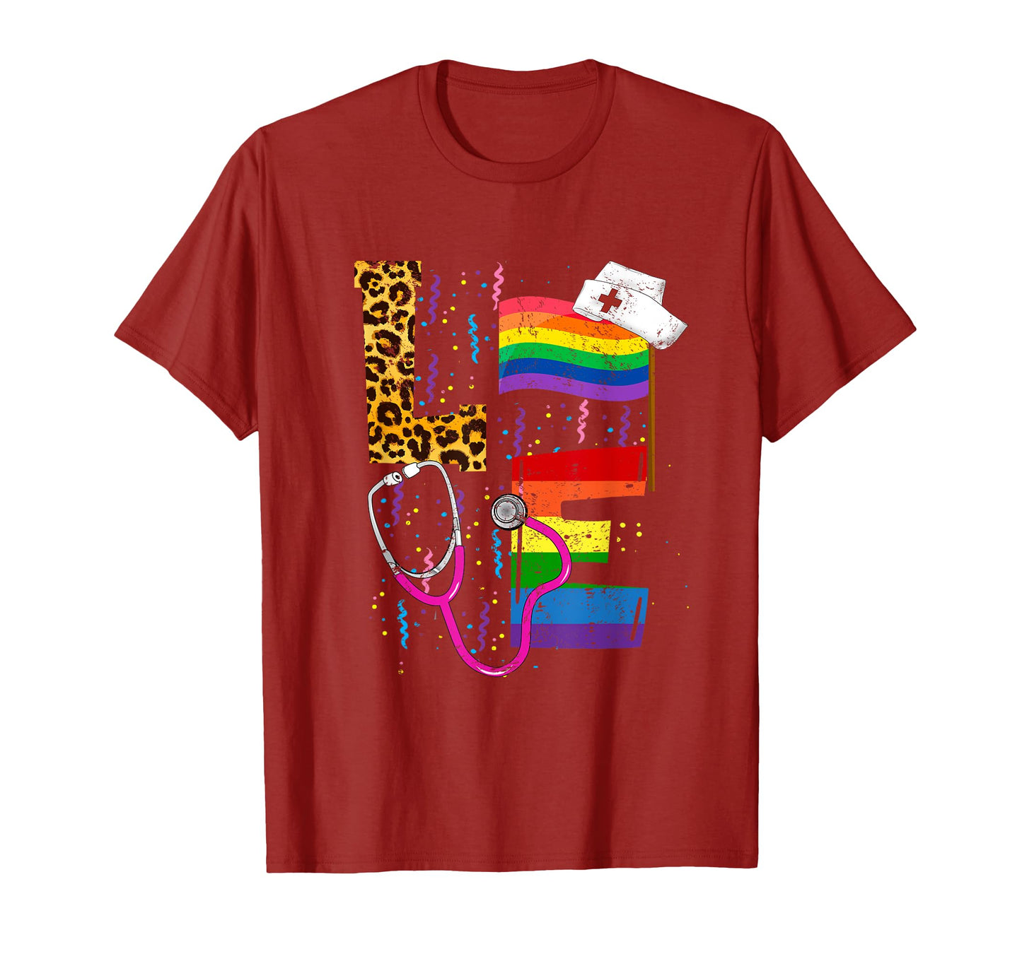 Rainbow Flag Love Nurse RN Scrub Top LGBT Pride Month Gay T-Shirt