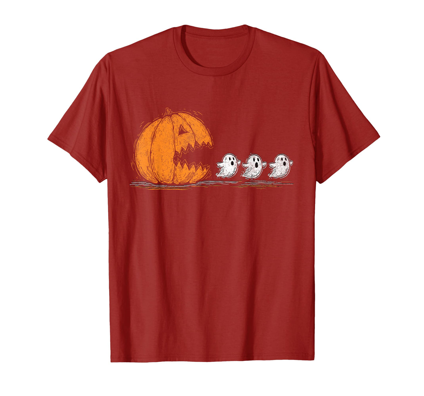 Horror Funny Pumpkin Eating Ghosts Gamer Spooky Halloween T-Shirt