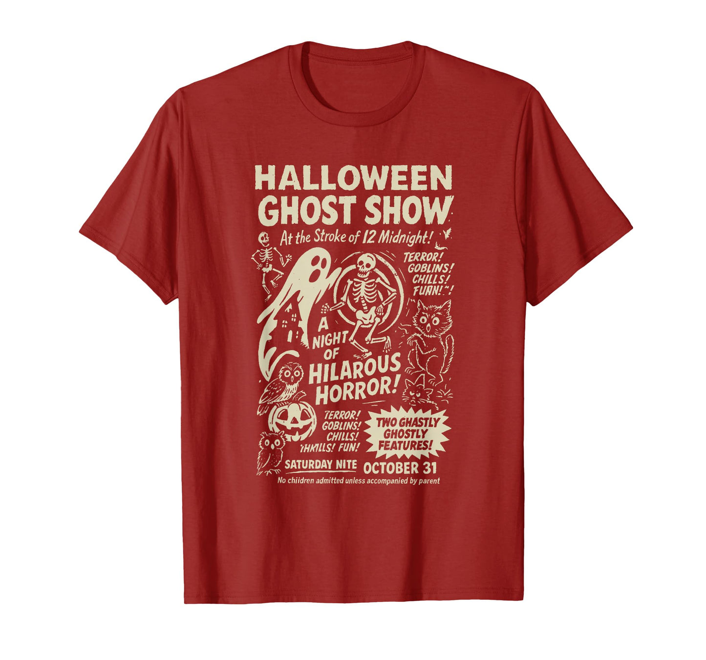 Funny Horror Spooky Halloween Ghost Show Ghost Skeleton T-Shirt