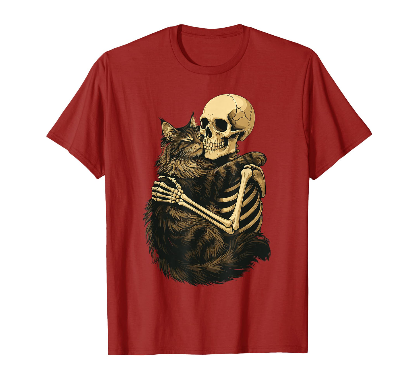 Skeleton Hugging Maine Coon T-Shirt