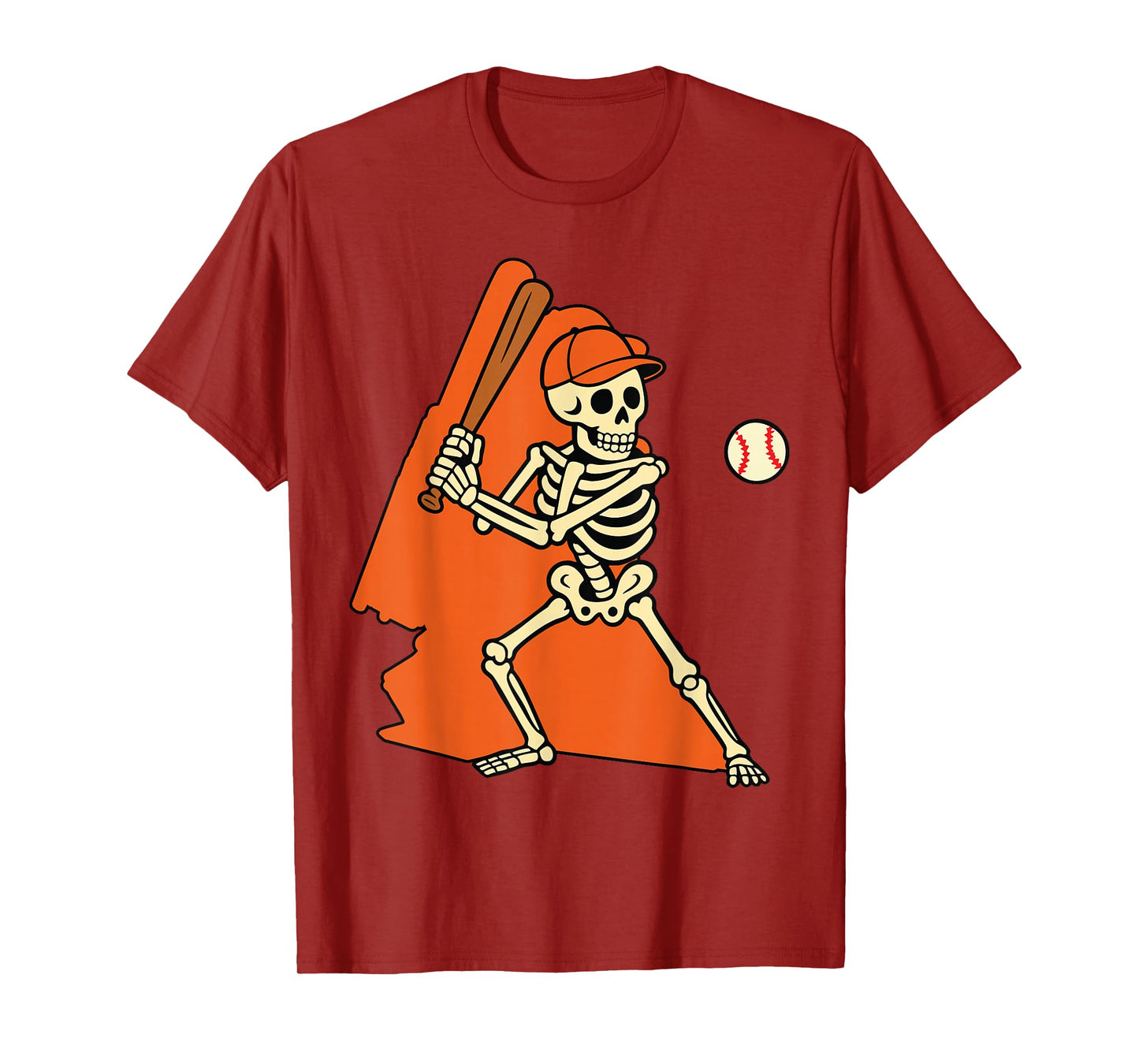 Funny Skeleton Baseball Halloween Costume for Boys Men Kids T-Shirt