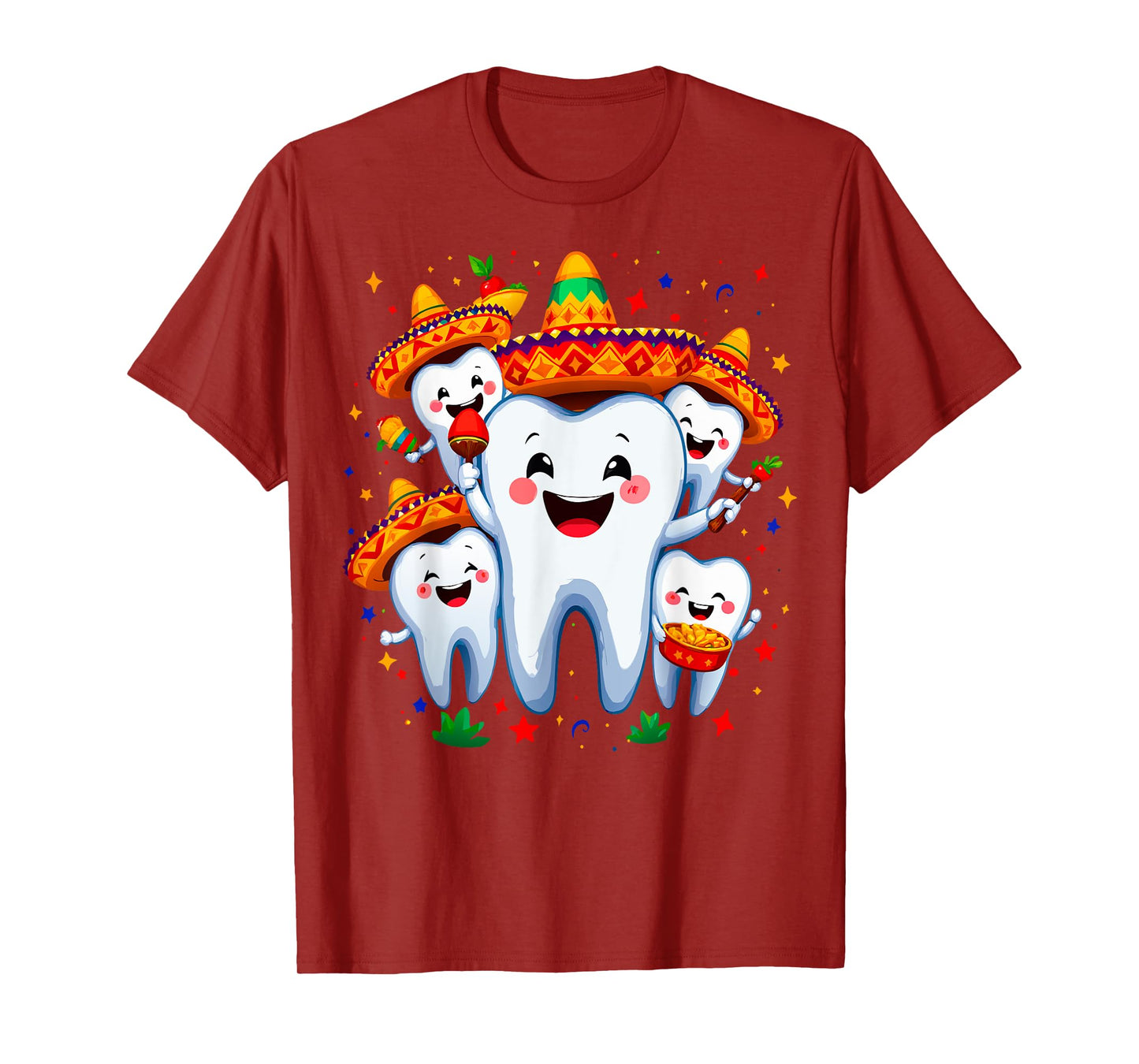 Funny Cinco de Mayo Dental Dentist Tooth Fiesta Sombrero T-Shirt